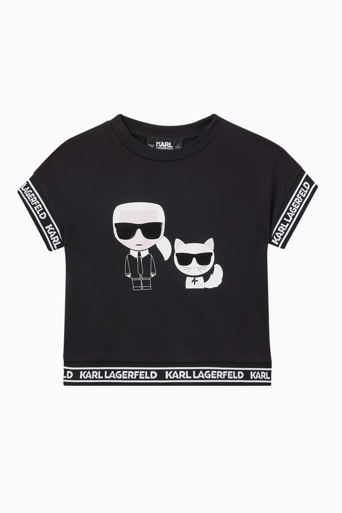 Logo Tape T-Shirt in Modal, Black