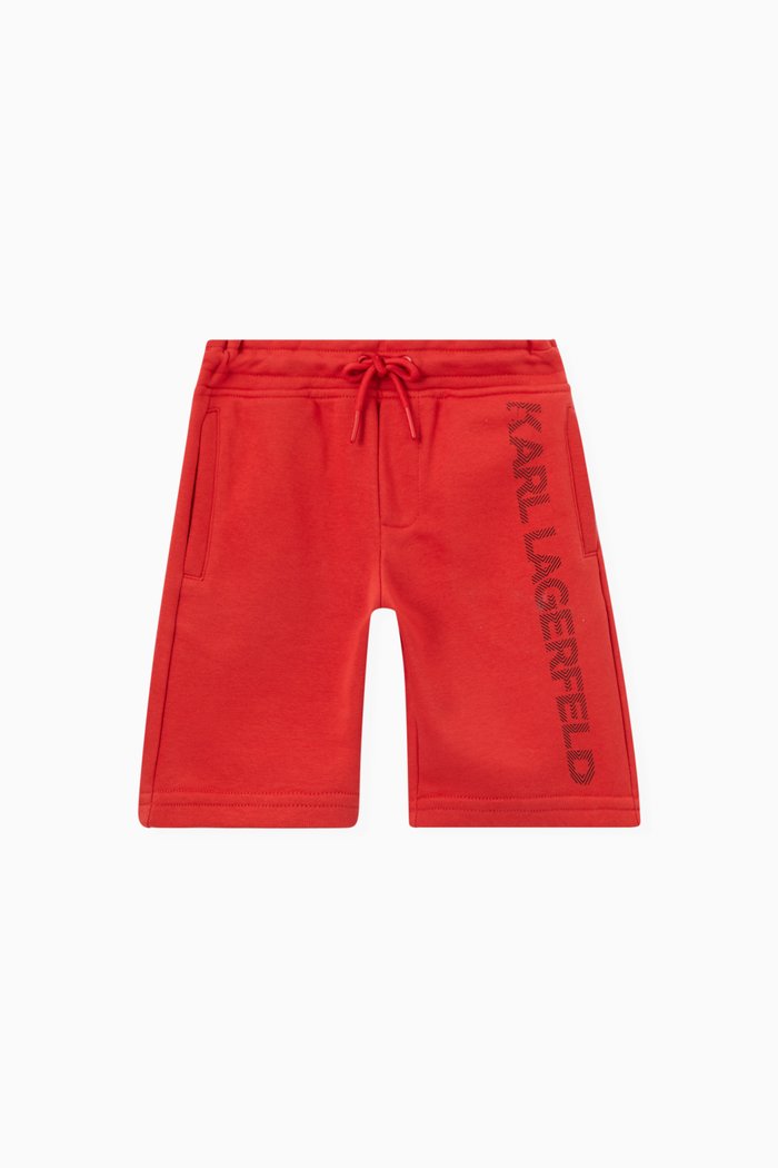 Logo Shorts in Jersey, Red