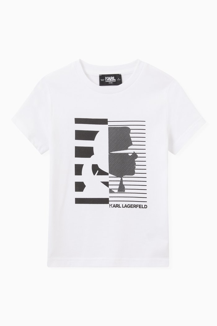 Karl Kameo T-shirt in Cotton Jersey, White