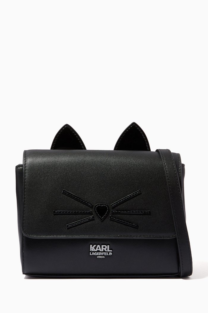 

Choupette Shoulder Bag in Leather, Black
