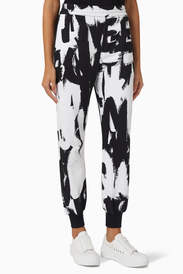 Graffiti Joggers in Jersey, Multicolour
