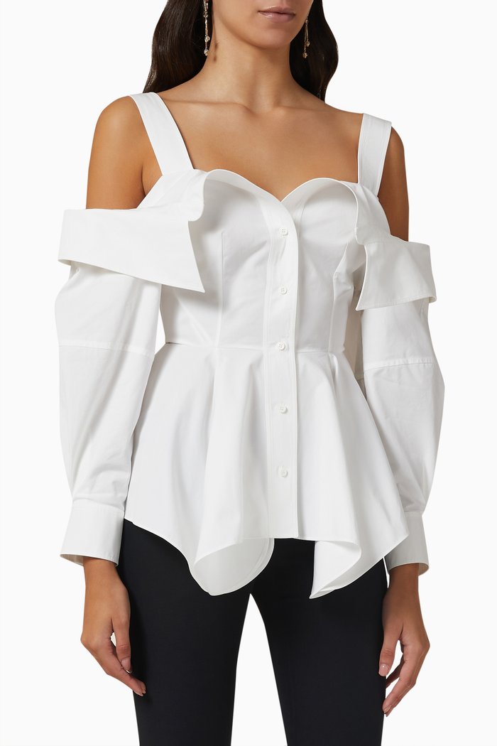 

Deconstructed Shirt in Cotton Poplin, White