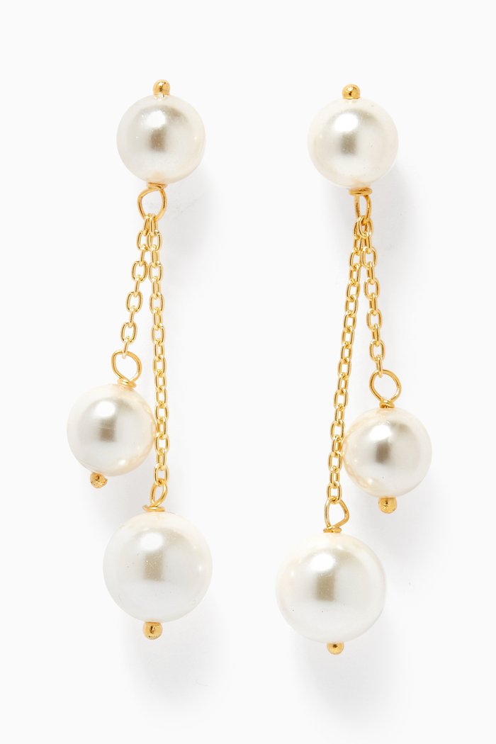 

Fajr Tassel Pearl Earrings in 18kt Gold Plated Sterling Silver
