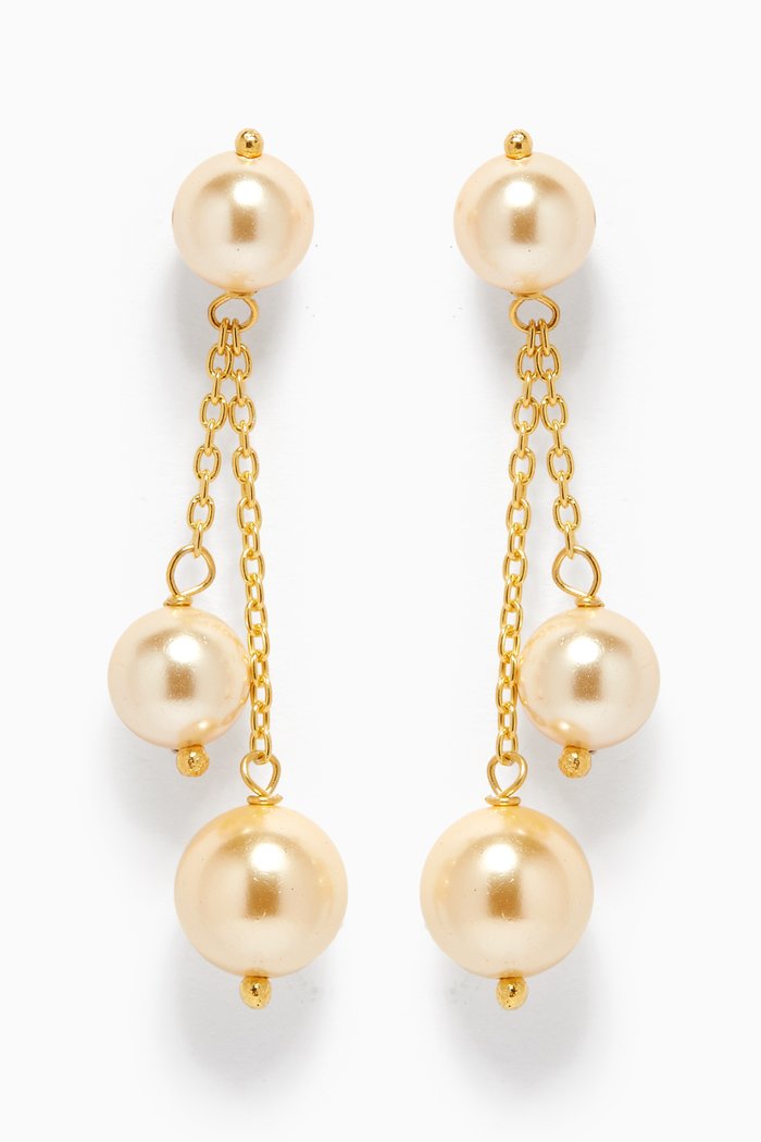 

Fajr Tassel Pearl Earrings in 18kt Gold Plated Sterling Silver