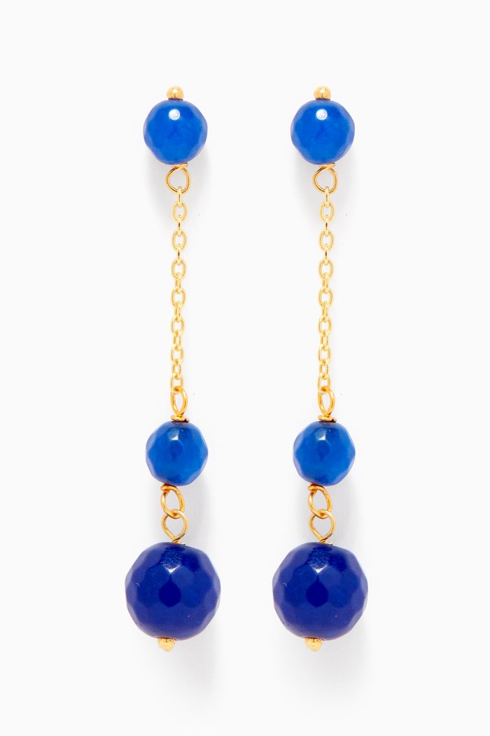 

Fajr Agate Drop Earrings in 18kt Gold Plated Sterling Silver