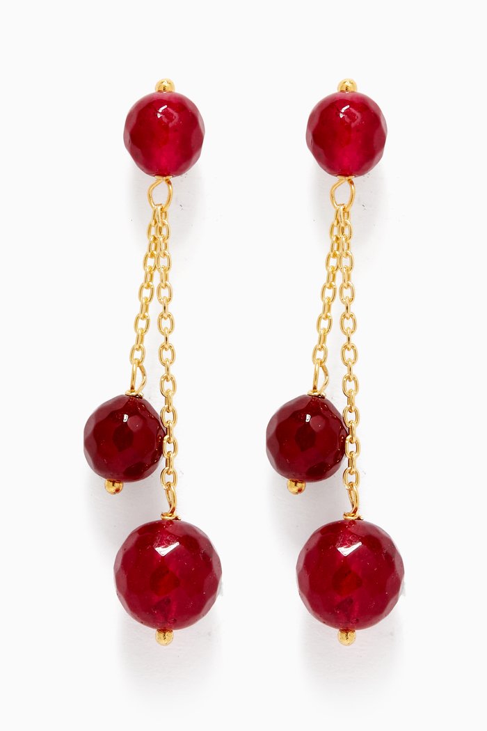 

Fajr Tassel Agate Earrings in 18kt Gold Plated Sterling Silver