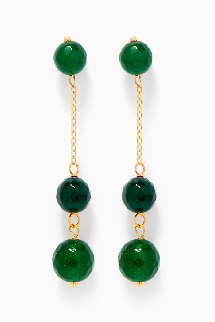 

Fajr Agate Drop Earrings in 18kt Gold Plated Sterling Silver