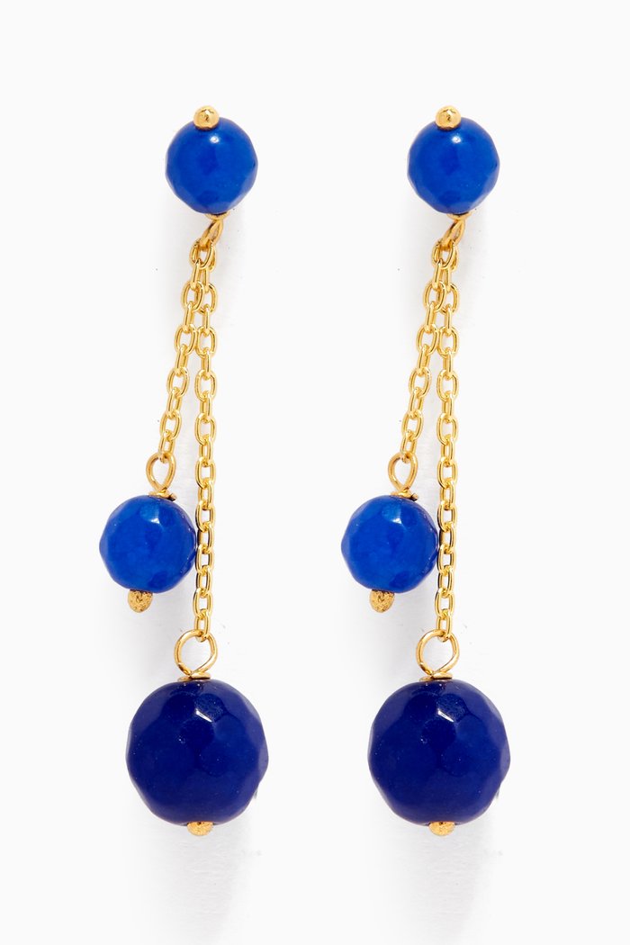 

Fajr Tassel Agate Earrings in 18kt Gold Plated Sterling Silver