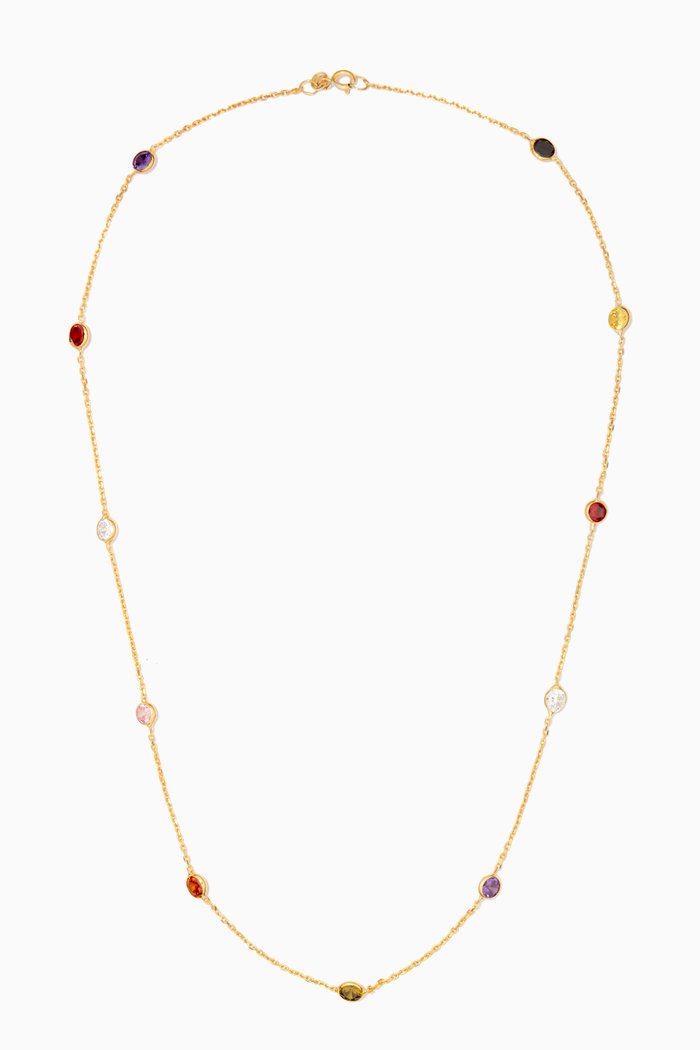 

Diana Necklace in 18kt Gold Plated Sterling Silver, Multicolour