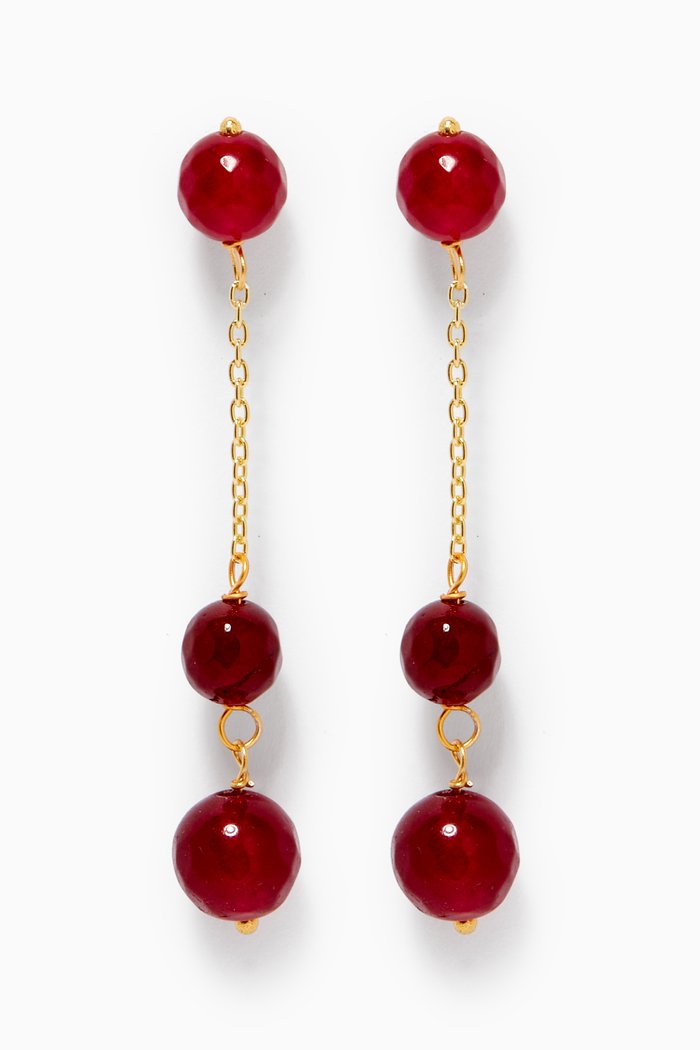 

Fajr Agate Drop Earrings in 18kt Gold Plated Sterling Silver
