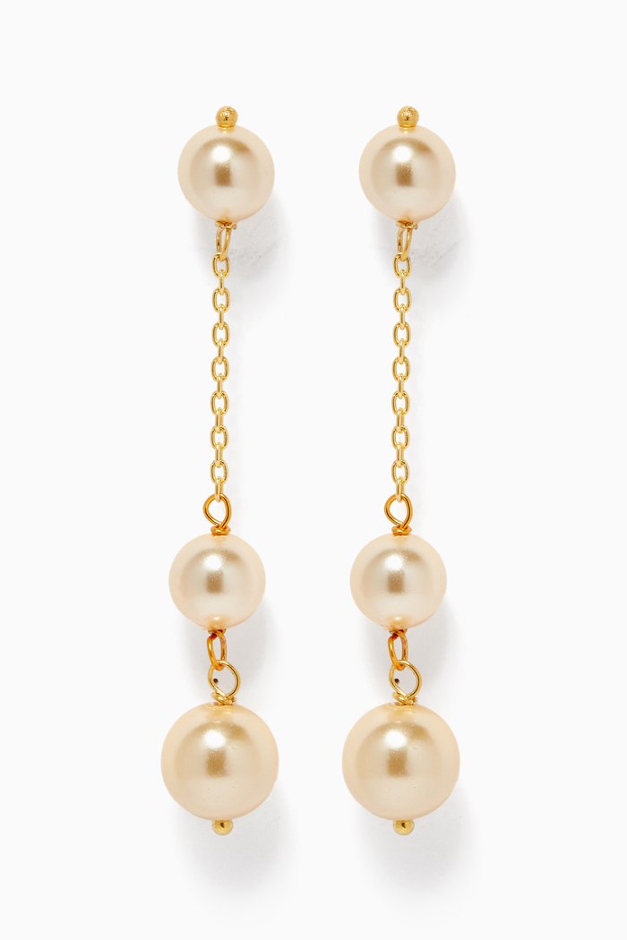 

Fajr Pearl Drop Earrings in 18kt Gold Plated Sterling Silver