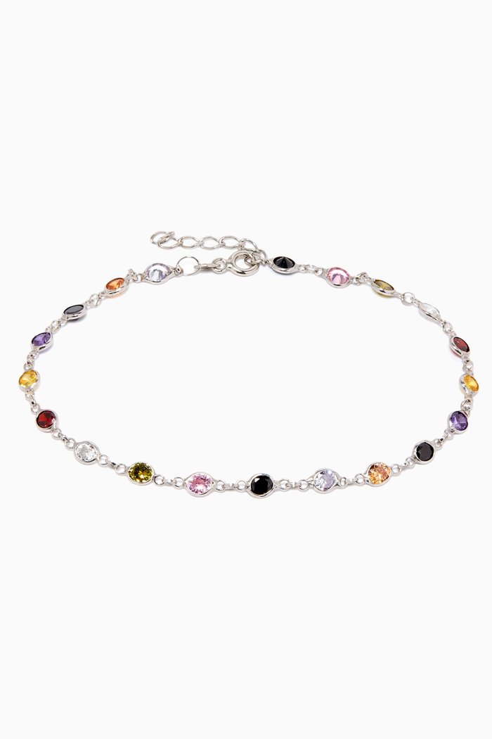 

Cora Rainbow Bracelet in Rhodium Plated Sterling Silver