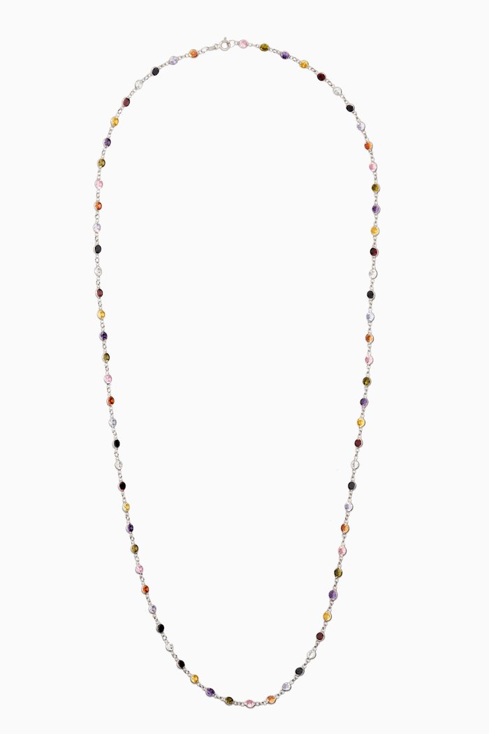 

Cora Rainbow Necklace in Rhodium Plated Sterling Silver