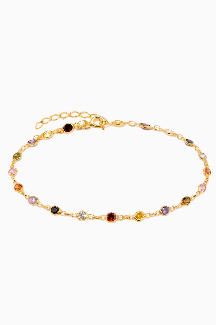 

Cora Rainbow Bracelet in 18kt Gold Plated Sterling Silver