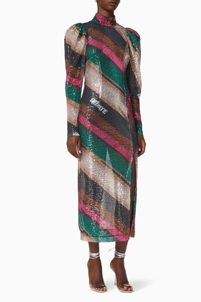 

Theresa Dress in Sequinned Crepe, Multicolour