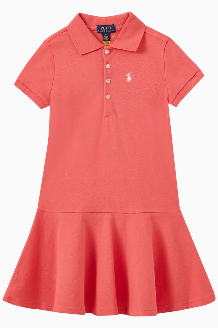 

Polo Dress in Cotton Piqué, Red