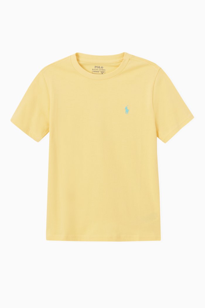 

Polo Logo Embroidered T-shirt in Cotton Jersey, Yellow