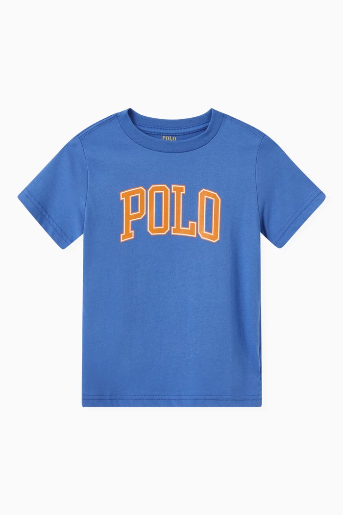 

Polo Logo Print T-shirt in Cotton, Blue