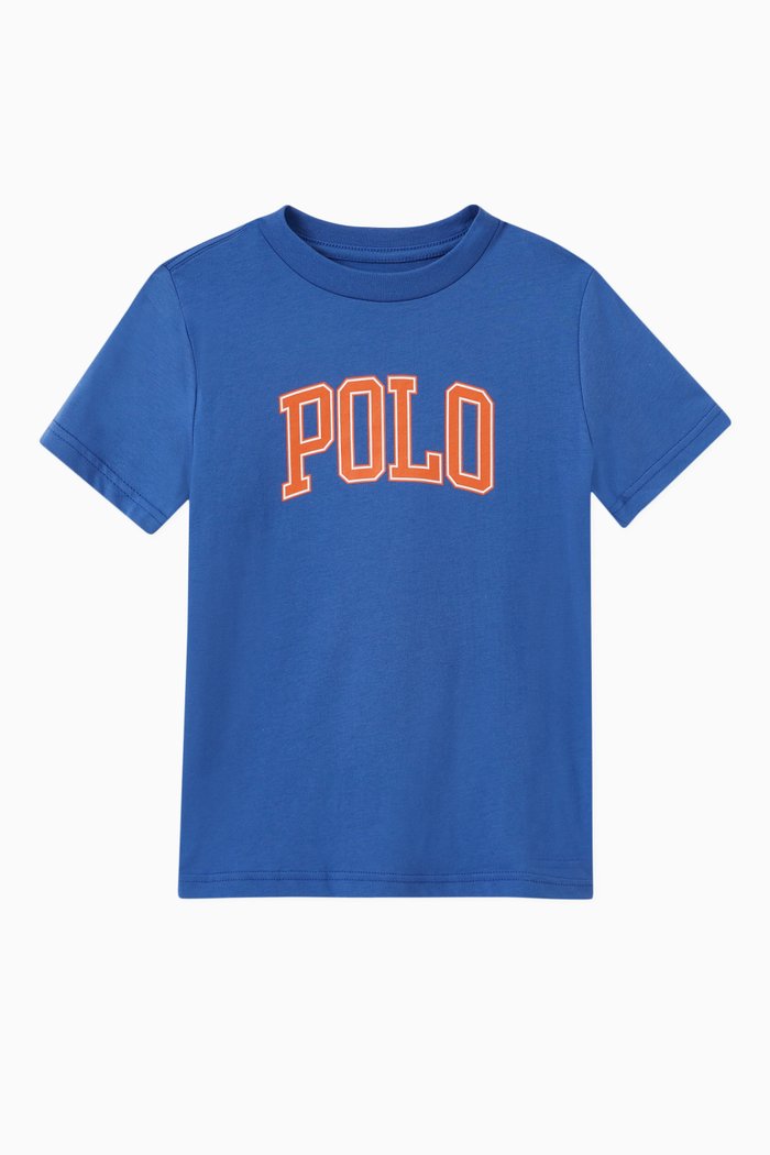 

Varsity Logo T-shirt in Cotton Jersey, Blue