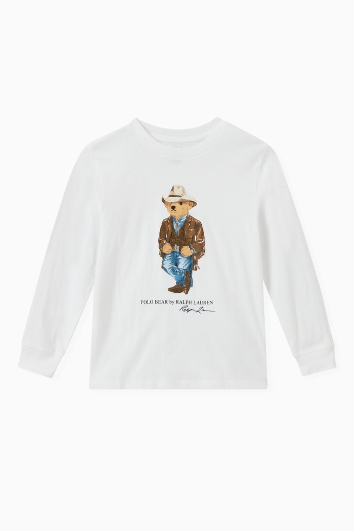 

Bear Print Sweatshirt in Cotton, White