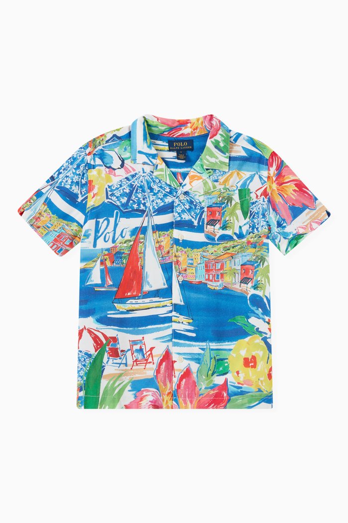

Botanical Watercolour Shirt in Viscose, Multicolour