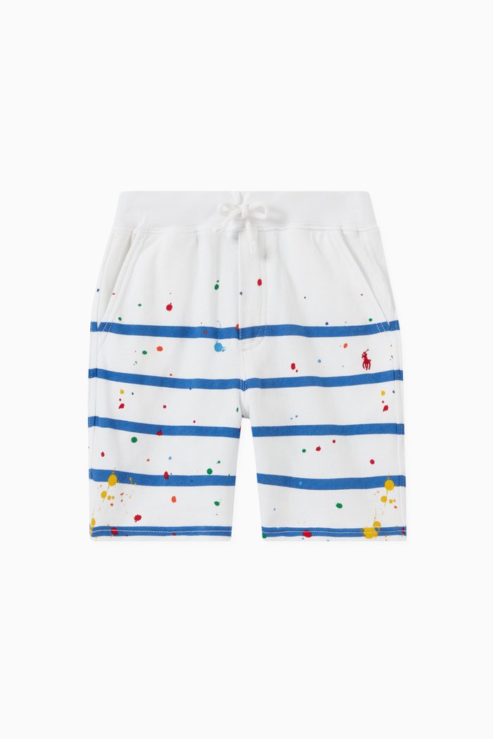 

Paint Splatter Shorts in Cotton Jersey, White