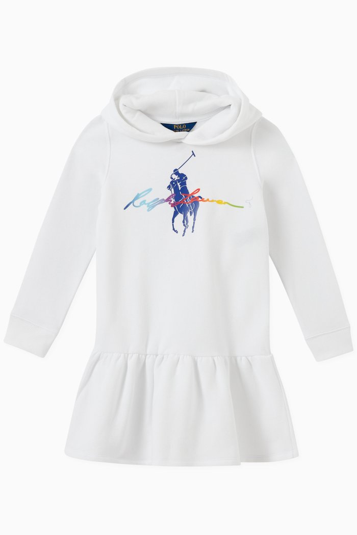 

Hooded Dress in Cotton Jersey, White