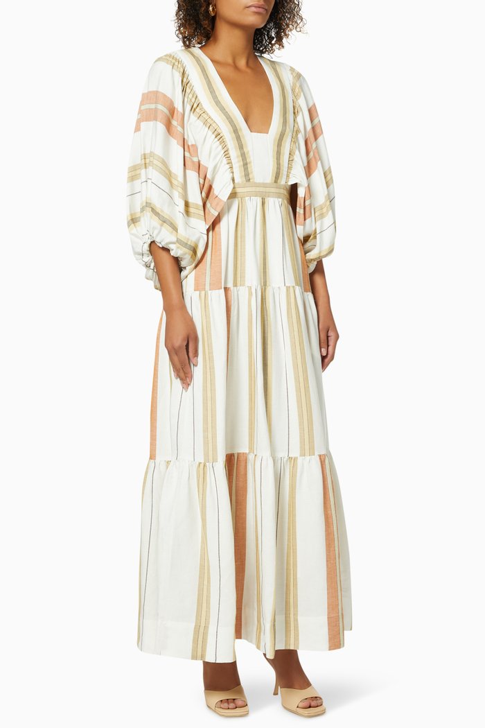

Suzana Midi Dress in Linen Blend, Neutral
