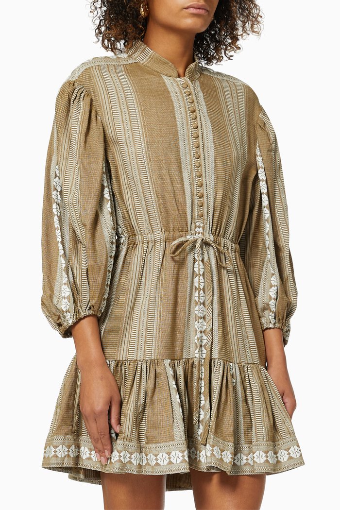 

Lizete Mini Dress in Cotton, Brown