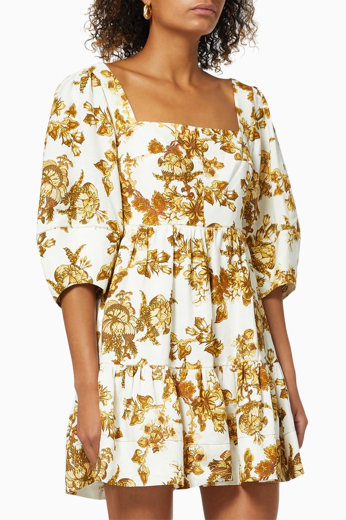 

Bella Mini Dress in Linen Blend, White