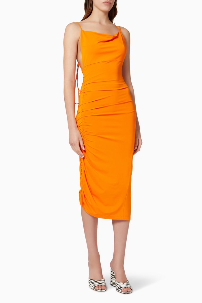 

Irina Midi Dress in Jersey Crepe, Orange