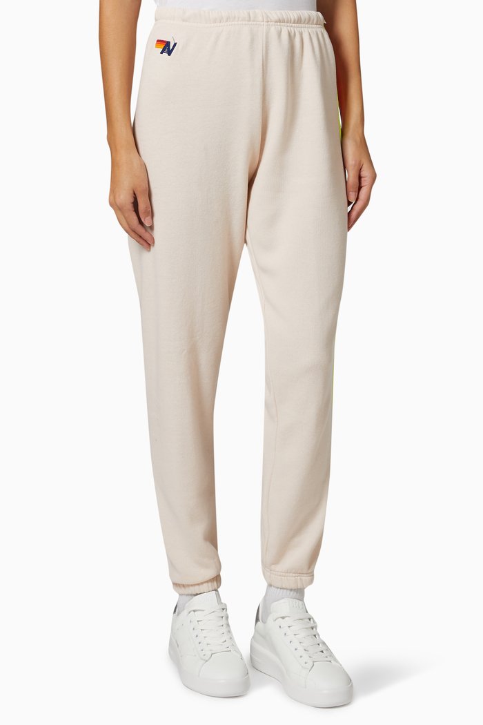 

5 Stripe Sweatpants in Cotton Jersey, Brown