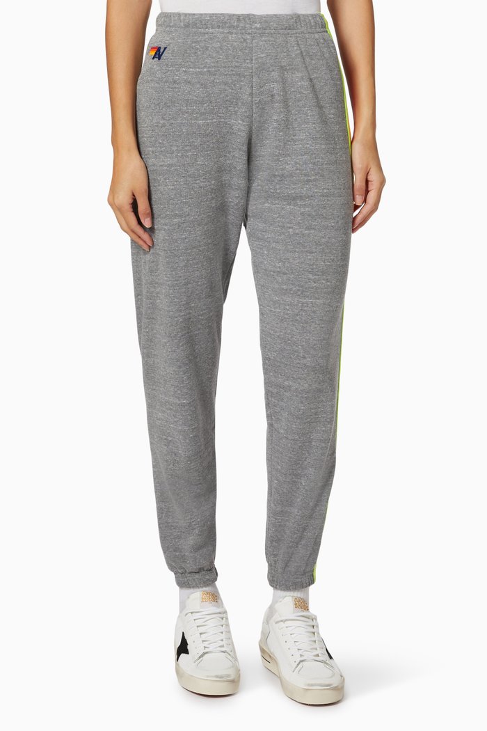

5 Stripe Sweatpants in Cotton Jersey, Grey