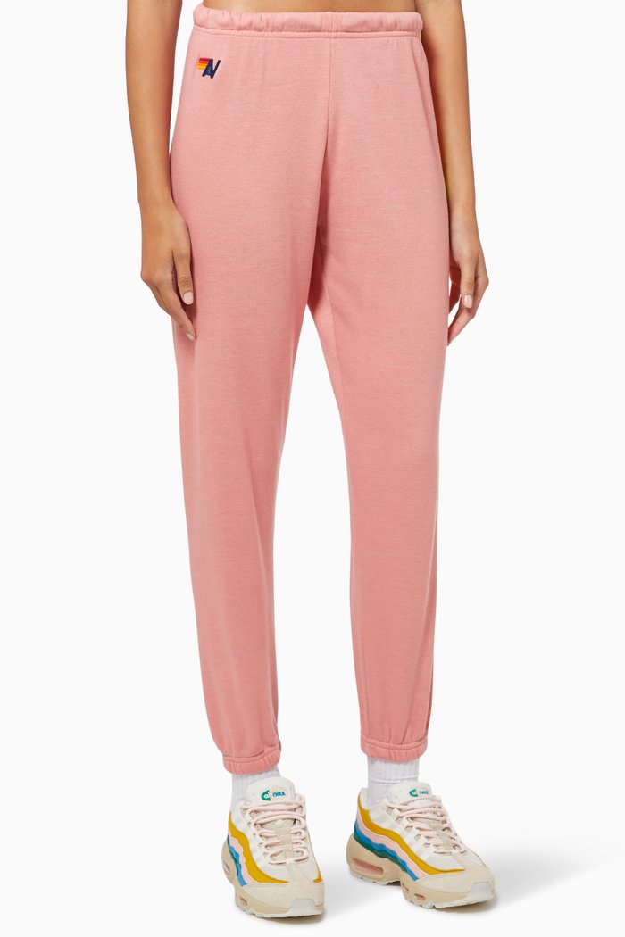 

5 Stripe Sweatpants in Cotton Jersey, Pink