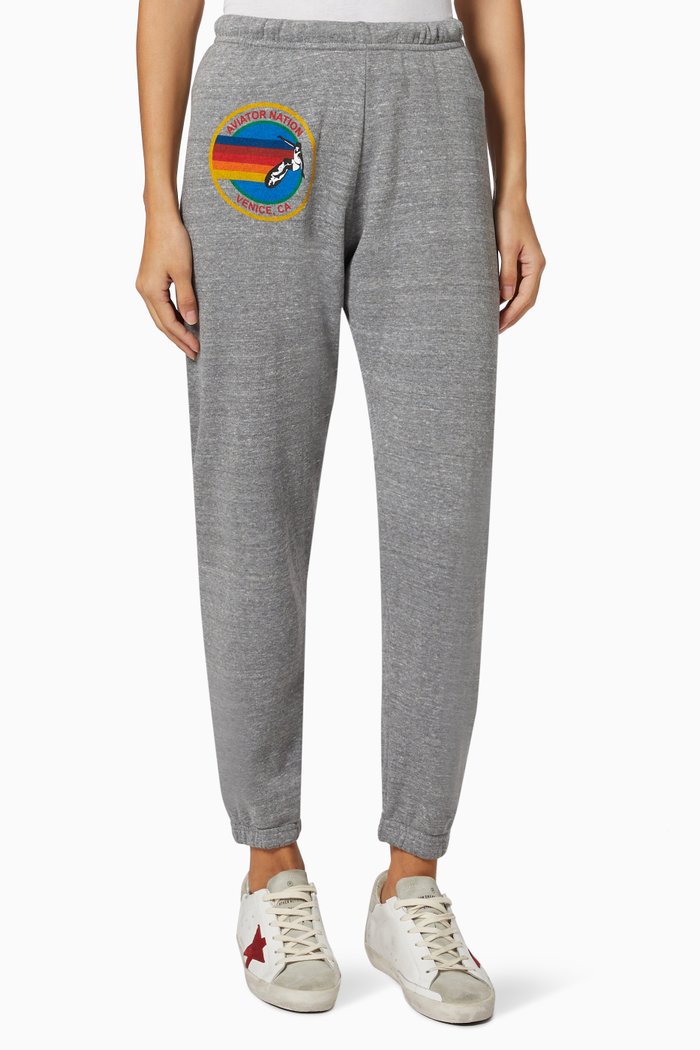 

Aviator Nation Sweatpants in Cotton Jersey, Grey