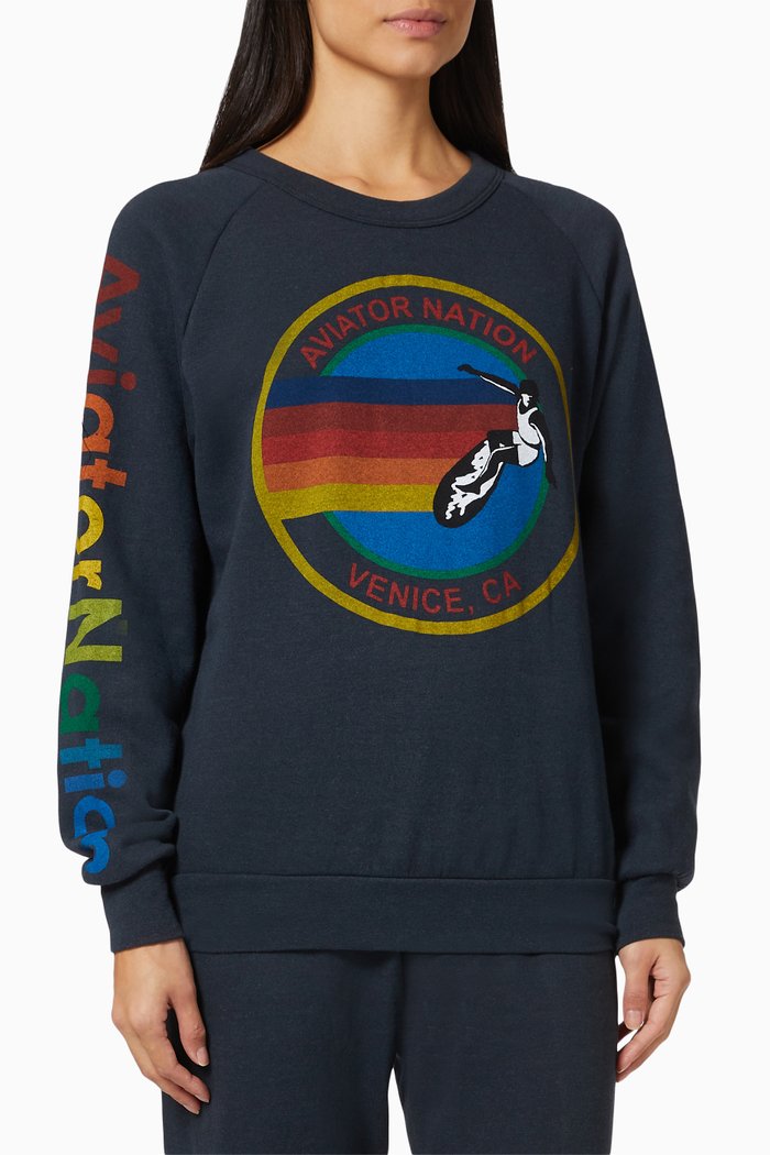 

Aviator Nation Sweatshirt in Cotton Jersey, Grey