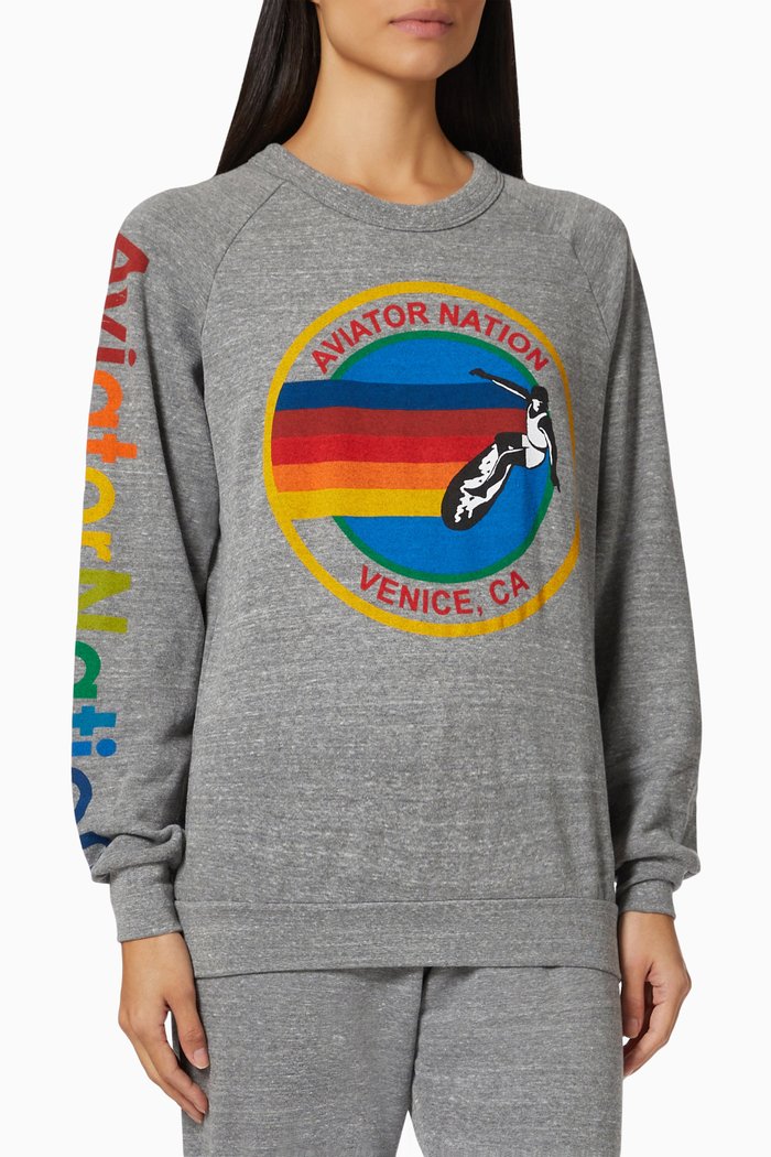 

Aviator Nation Sweatshirt in Cotton Jersey, Grey