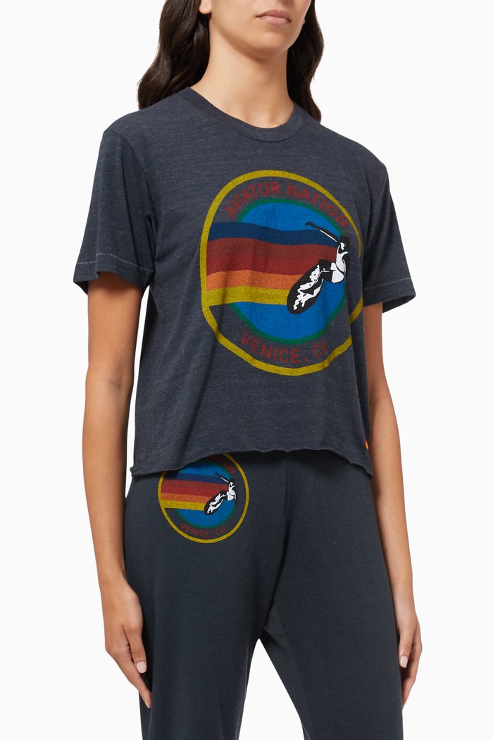 

Signature Boyfriend T-shirt in Cotton Jersey, Black