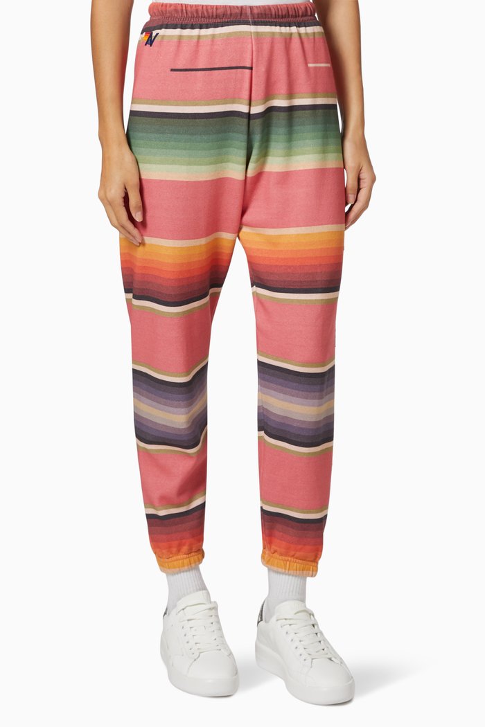 

Serape Bolt Stitch Sweatpants in Cotton Jersey, Pink