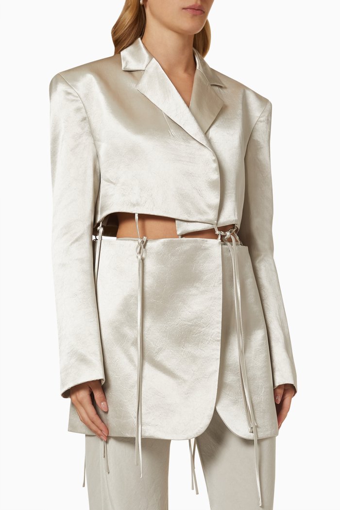 

Split Jacket in Wool, Neutral