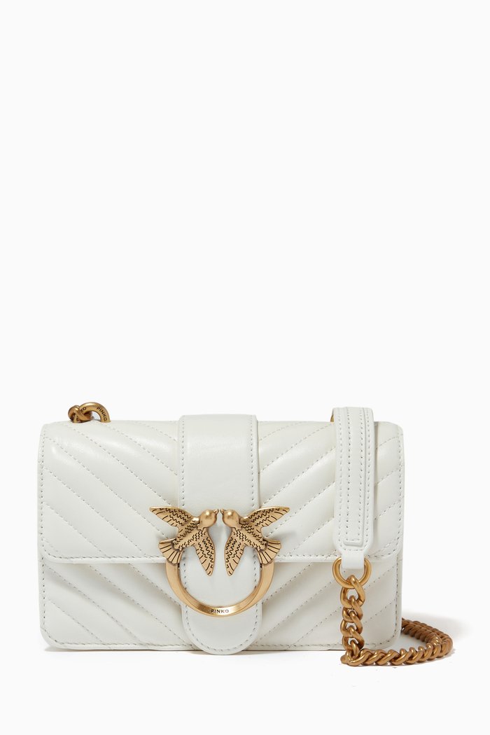 

Classic Love Mini Icon Quilt Bag in Nappa, White