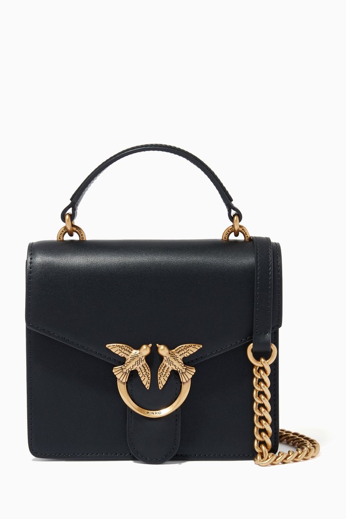 

Mini Love Simply Top Handle Bag in Nappa, Black