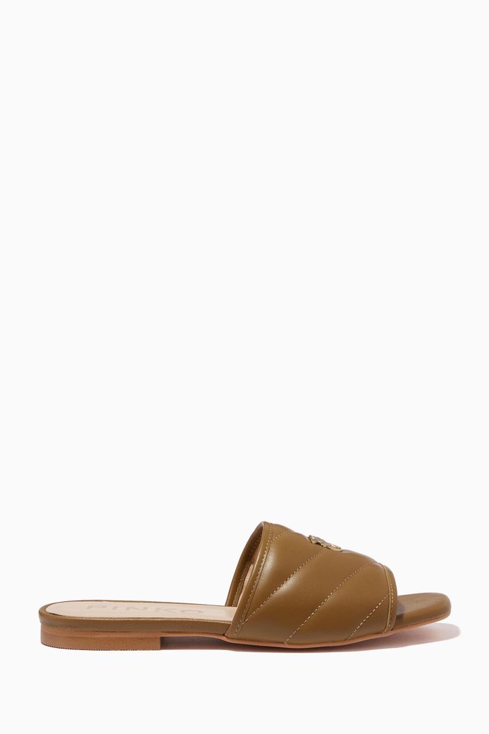 

Molly Slippers in Quilted Leather, Brown