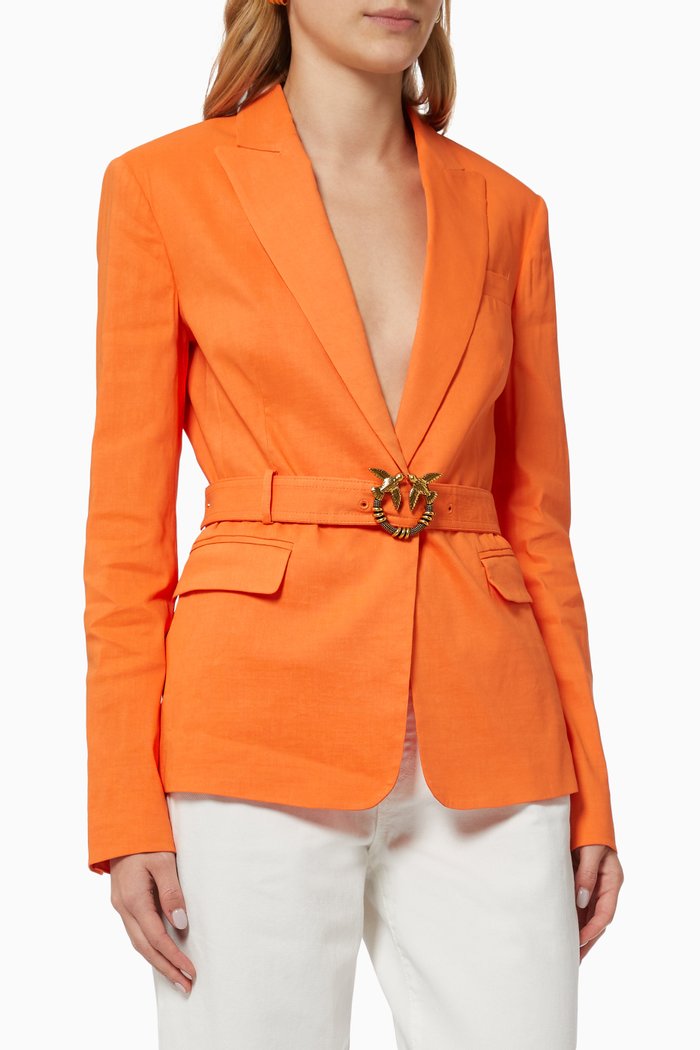 Empoli Jacket in Linen, Orange