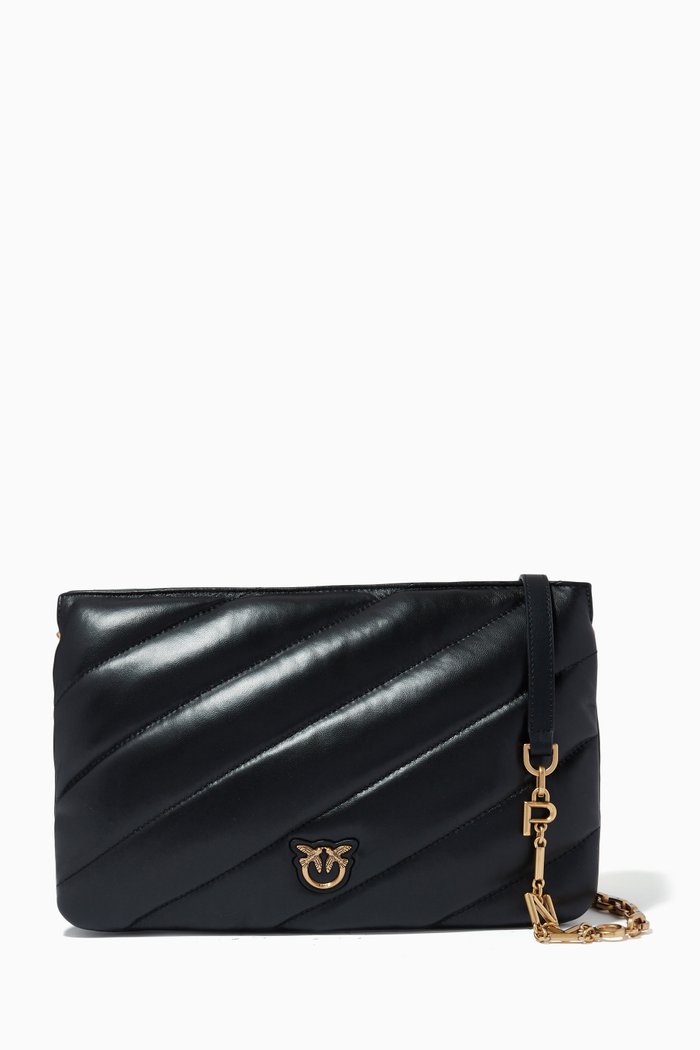 

Medium Twins Maxi Quilt Crossbody Bag in Nappa, Black