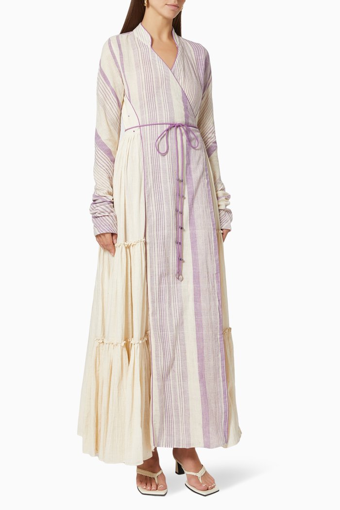 

Long Sleeve Tiered Dress, Purple
