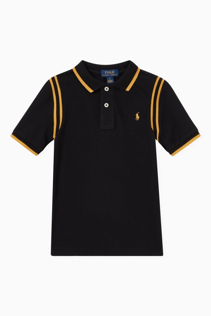

Tiger Polo Shirt in Cotton Piqué, Black