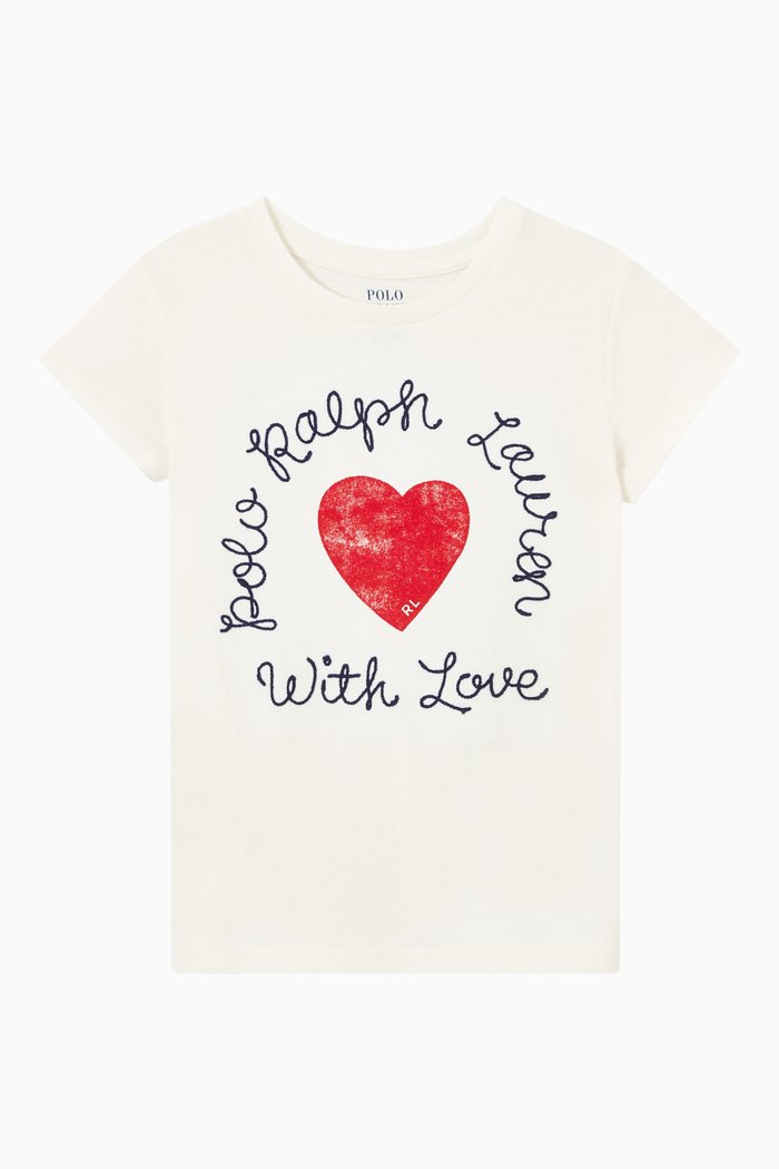 

Big Heart & Logo Print T-Shirt, White