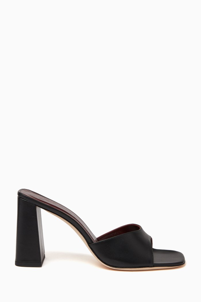 Sloane 90 Mules in Nappa, Black