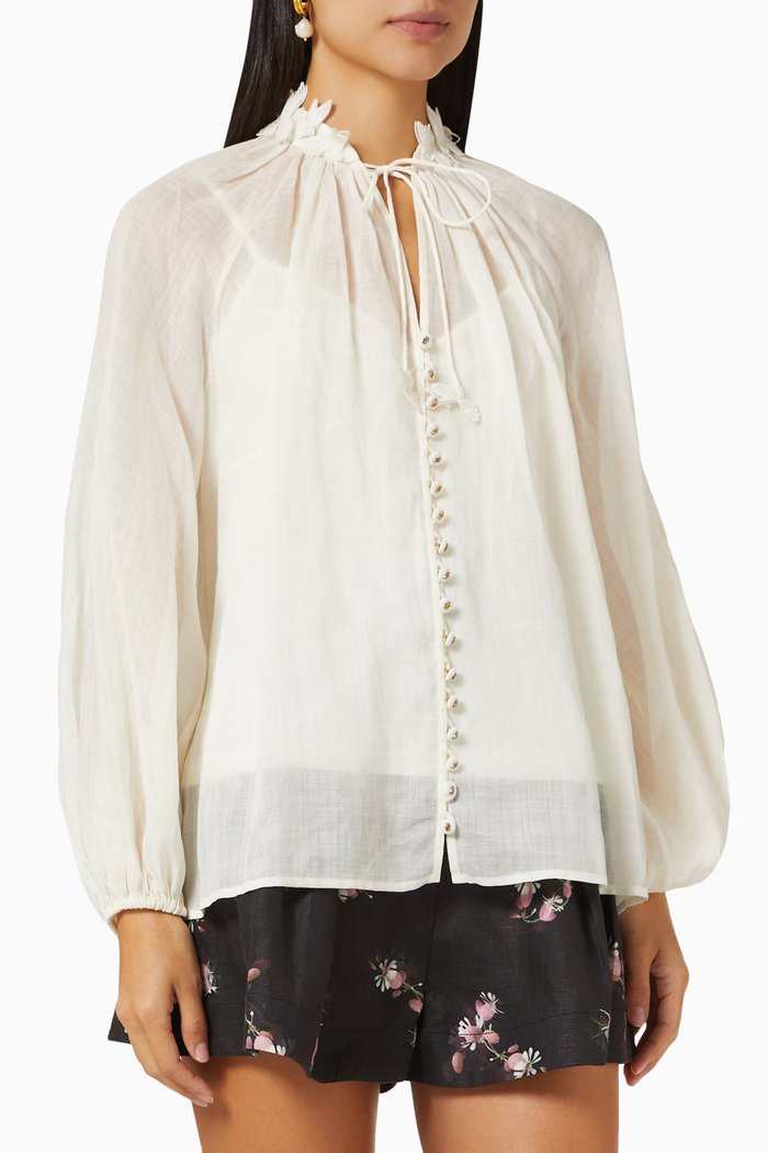 

Dancer Lantern Blouse, White